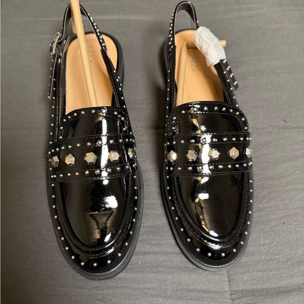 BAMBOO Black Studded Loafers - Picture 2 of 7